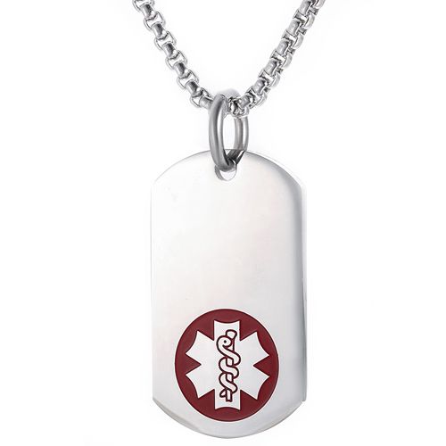 ***COI Titanium Medical Alert Tag Pendant-00023AA
