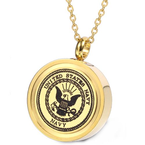 ***COI Titanium Gold Tone/Silver United States Army/Navy/Firefighter/Police Officer/Air Force/Marine Corps Pendant-00042AA