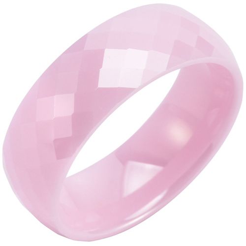 ***COI Pink Ceramic Faceted Ring-00062AA