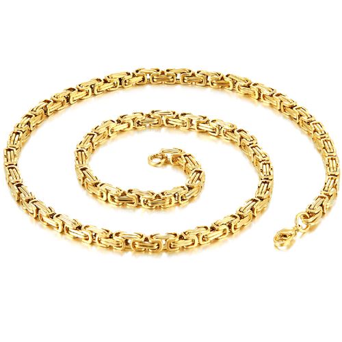 ***COI Titanium Gold Tone/Silver Bracelet/Necklace With Steel Clasp(Length: 8.27 inches/23.60 inches)-00132AA