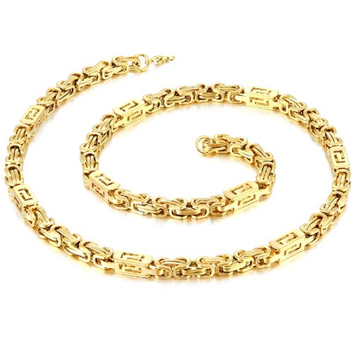 ***COI Titanium Gold Tone/Silver Celtic Bracelet/Necklace With Steel Clasp(Length: 8.27 inches/21.65 inches)-00133AA
