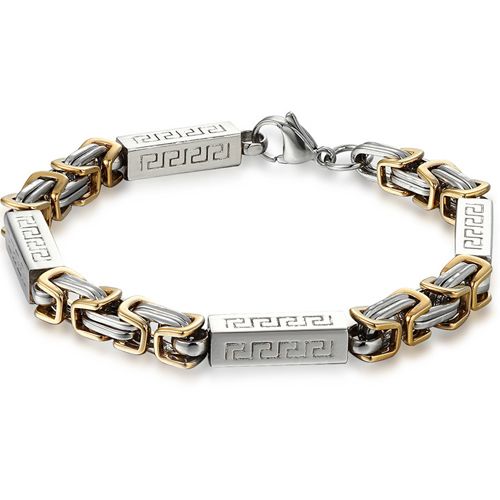 ***COI Titanium Gold Tone Silver Celtic Bracelet With Steel Clasp(Length: 8.27 inches)-00155AA