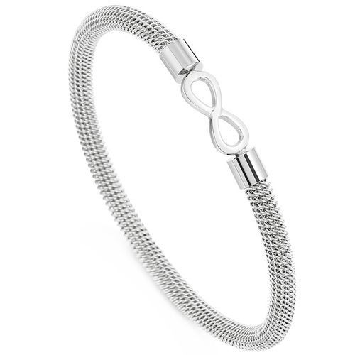 ***COI Titanium Black/Gold Tone/Silver Infinity Bracelet With Steel Clasp(Length: 7.68 inches)-00164AA