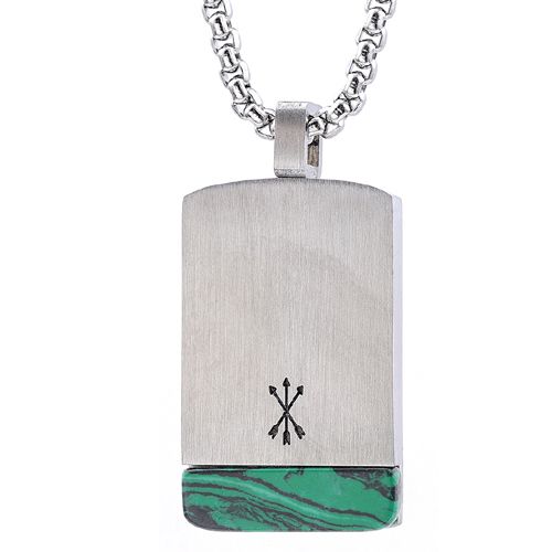 ***COI Titanium Green Malachite/Tiger Eye Pendant-00253AA