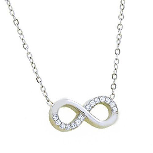***COI Titanium Gold Tone/Silver Infinity Necklace With Cubic Zirconia(Length:19.68 inches)-00295AA