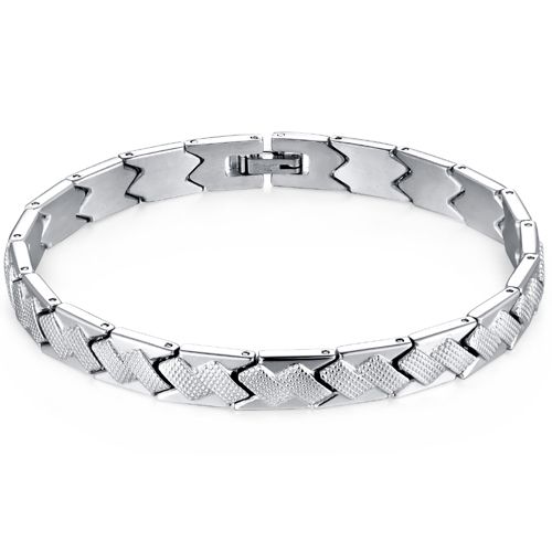 ***COI Titanium Black/Gold Tone/Silver Bracelet With Steel Clasp(Length: 8.27 inches)-00409AA