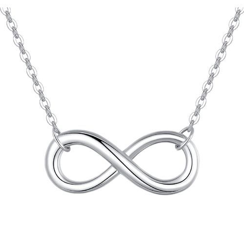 ***COI Titanium Gold Tone/Silver Infinity Necklace(Length:19.68 inches)-00455AA