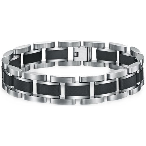 ***COI Titanium Carbon Fiber Bracelet With Steel Clasp(Length: 8.27 inches)-00493AA