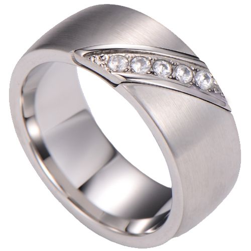 ***COI Tungsten Carbide Ring With Cubic Zirconia-00497AA