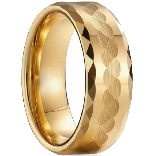 ***COI Gold Tone Titanium Faceted Ring-00650AA