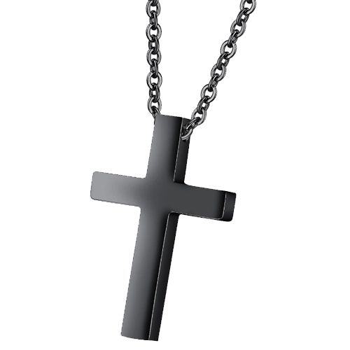 ***COI Titanium Black/Rose/Gold Tone/Silver Cross Pendant-00676AA