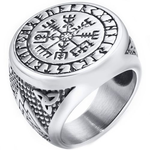***COI Titanium Black Silver Trinity Knots Celtic Ring-00751AA