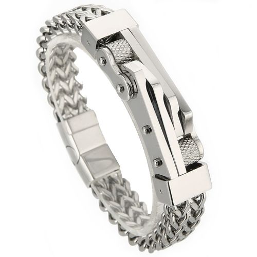 ***COI Titanium Black/Gold Tone/Silver Bracelet With Steel Clasp(Length: 8.27 inches)-00757AA