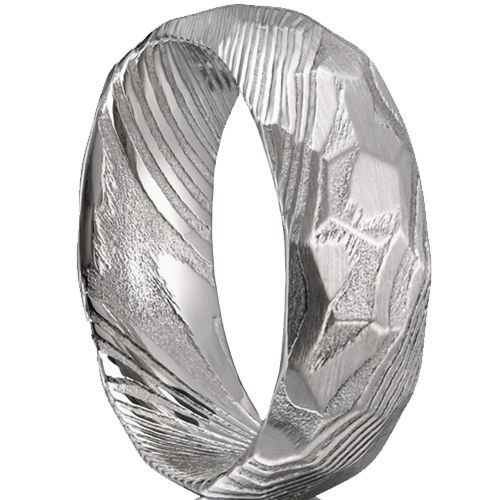 ***COI Tungsten Carbide Damascus Ring-00780AA