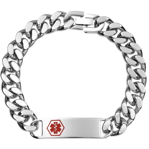 ***COI Titanium Medical Alert Bracelet With Steel Clasp(Length: 9.25 inches)-00878AA
