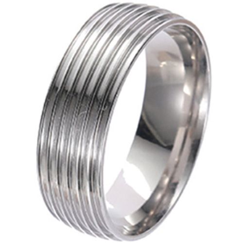 ***COI Titanium Grooves Dome Court Ring-00881AA