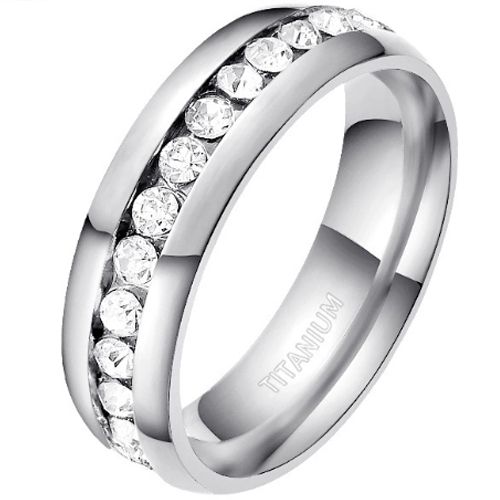 ***COI Titanium Gold Tone/Silver Dome Court Ring With Cubic Zirconia-00904A