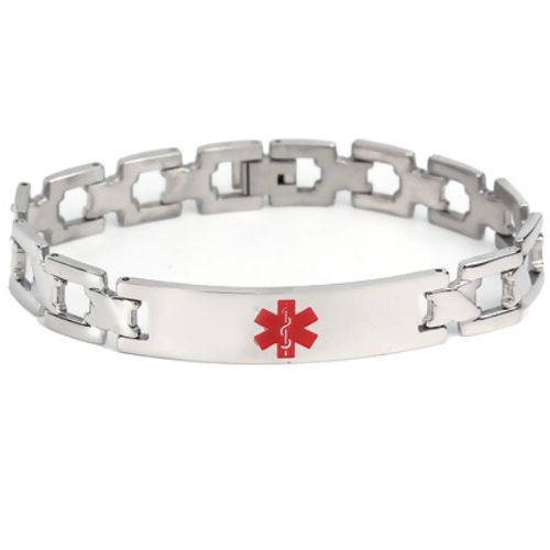 ***COI Titanium Medical Alert Bracelet With Steel Clasp(Length: 8.27 inches)-01081AA
