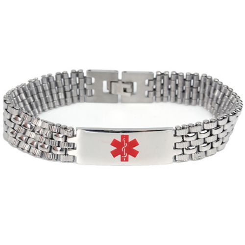 ***COI Titanium Medical Alert Bracelet With Steel Clasp(Length: 8.27 inches)-01082AA