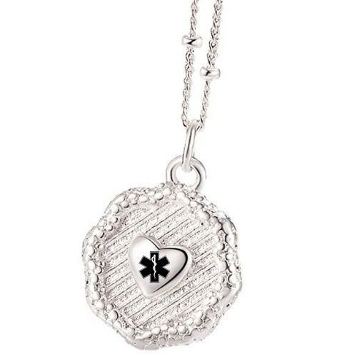 ***COI Titanium Medical Alert Heart Pendant-01094AA