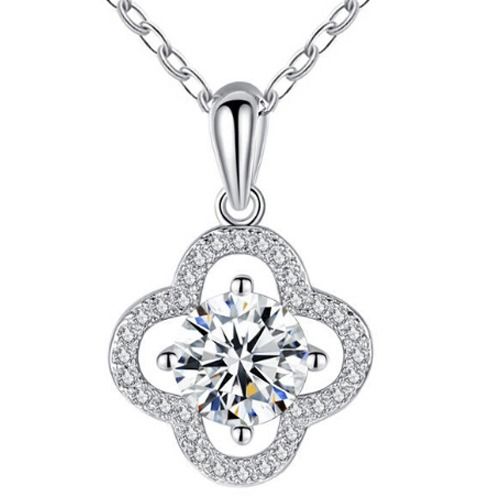 ***COI Sterling Silver 925 1 Carat Solitaire Moissanite Pendant-01102AA