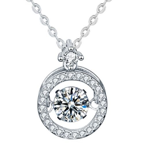 ***COI Sterling Silver 925 1 Carat Solitaire Moissanite Pendant-01104AA