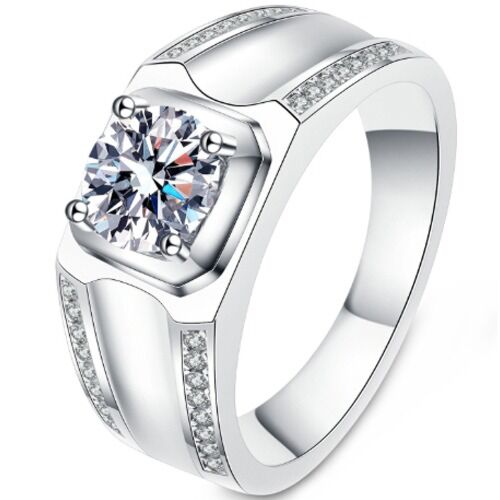 ***COI Sterling Silver 925 1 Carat Moissanite Solitaire Ring-01117AA