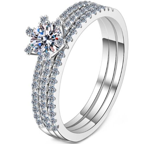 ***COI Sterling Silver 925 1 Carat Moissanite Solitaire Ring-01118AA