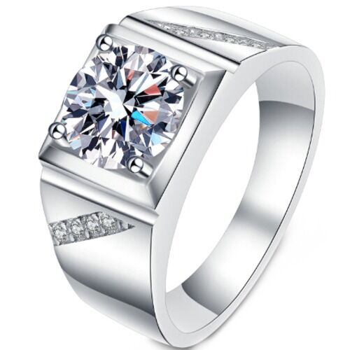 ***COI Sterling Silver 925 1 Carat Moissanite Solitaire Ring-01134AA