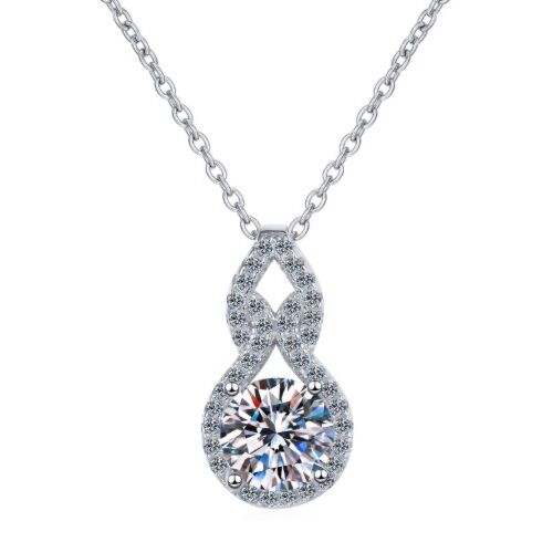 ***COI Sterling Silver 925 1 Carat Moissanite Solitaire Pendant-01146AA