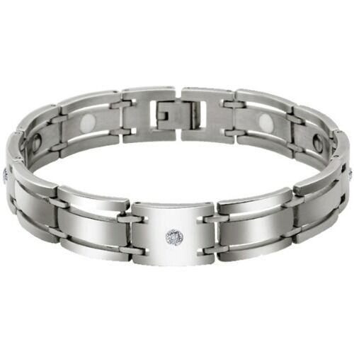 ***COI Titanium Cubic Zirconia Bracelet With Steel Clasp(Length: 7.87 inches)-01158AA