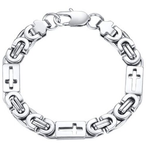 ***COI Titanium Cross Bracelet With Steel Clasp(Length: 7.48 inches)-01166AA