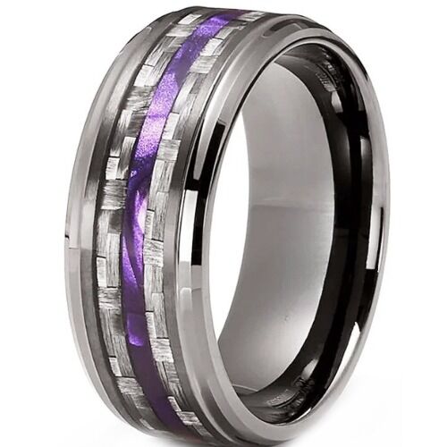 ***COI Titanium Carbon Fiber Step Edges Ring-01176AA