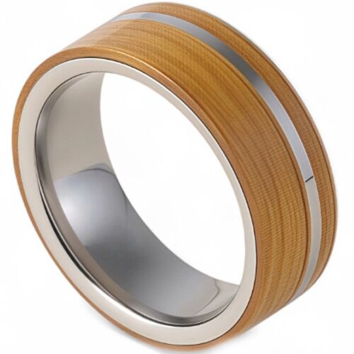 ***COI Titanium Ring With Koa Wood-01212AA