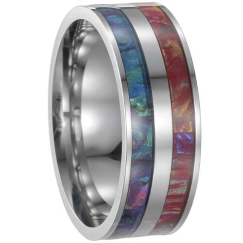***COI Titanium Abalone Shell Ring-01249AA