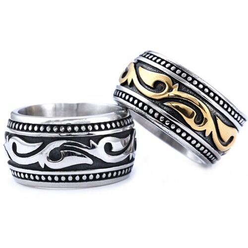 ***COI Titanium Black Silver/Black Gold Tone Silver Celtic Ring-01259AA