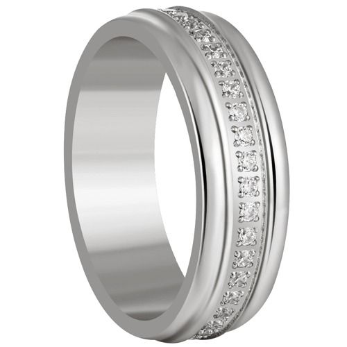 ***COI Titanium Gold Tone/Silver Ring With CNC Cubic Zirconia-01268AA