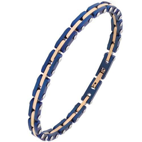 ***COI Titanium Blue Rose Bracelet With Steel Clasp(Length: 8.85 inches)-01304AA