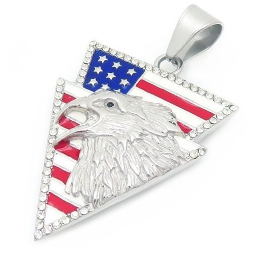 ***COI Titanium American Flag Eagle Pendant-01332AA