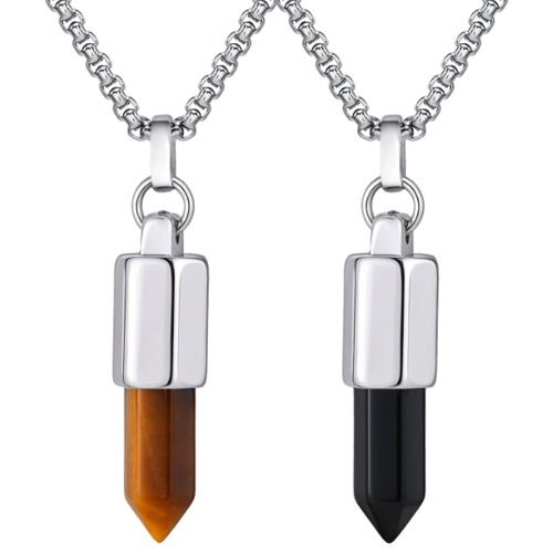 ***COI Titanium Pendant With Tiger Eye/Black Onyx-01386AA