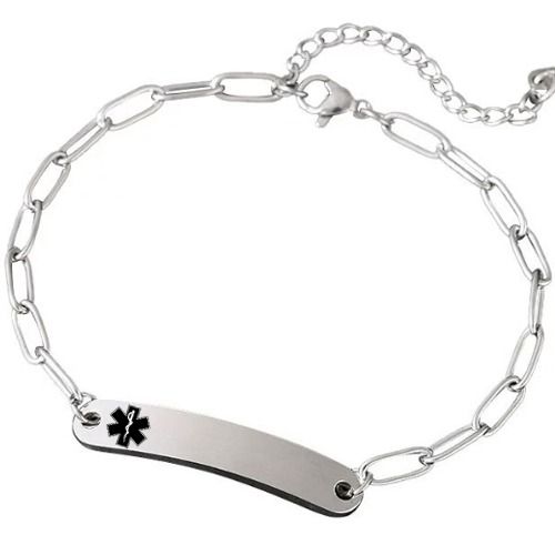 ***COI Titanium Black/Gold Tone/Rose/Silver Medical Alert Bracelet With Steel Clasp(Length: 8.27 inches)-01403AA