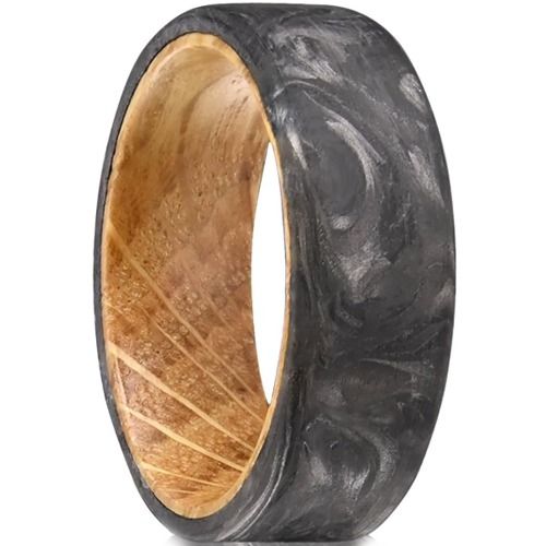 ***COI Carbon Fiber & Koa Wood Ring-01411AA
