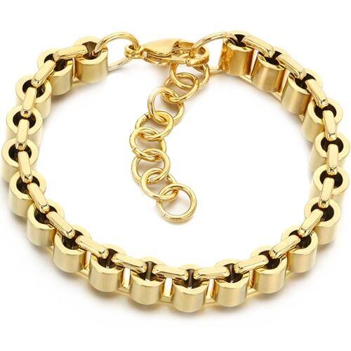 ***COI Titanium Black/Gold Tone/Silver Bracelet With Steel Clasp(Length: 8.66 inches)-01492AA