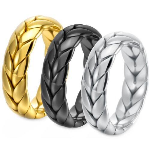 ***COI Titanium Black/Gold Tone/Silver Ring-01520AA