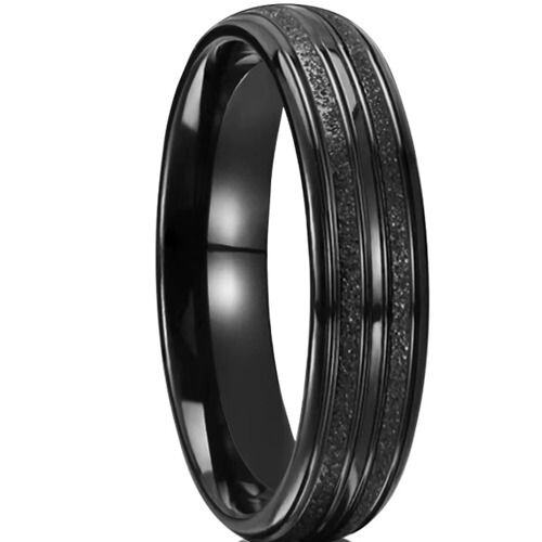 ***COI Tungsten Carbide Black/Gold Tone Sandblasted Ring-01548AA
