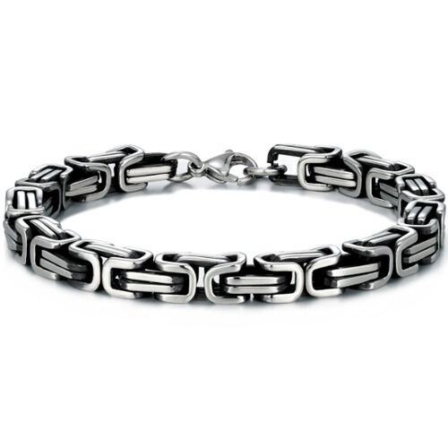 ***COI Titanium Black Silver Bracelet With Steel Clasp(Length: 8.66 inches)-01562AA