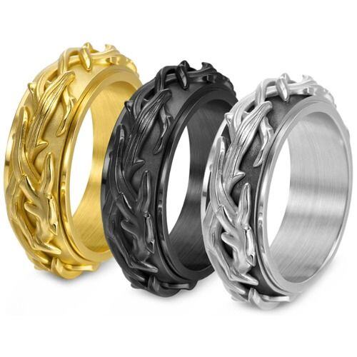 ***COI Titanium Black/Gold Tone/Silver Celtic Ring-01608AA