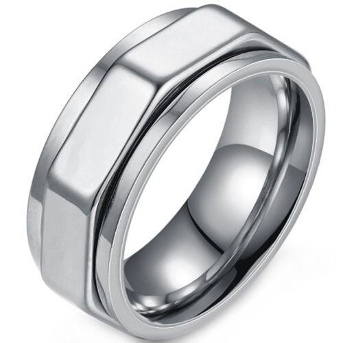 ***COI Titanium Black/Gold Tone/Silver Rotating Ring-01619AA