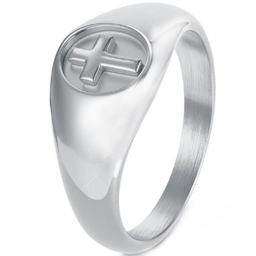 ***COI Titanium Black/Gold Tone/Silver Cross Ring-01624AA