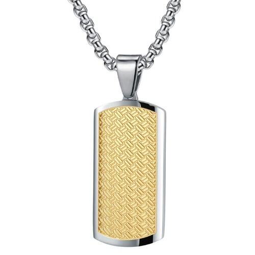 ***COI Titanium Black/Gold Tone Silver Tag Pendant-01628AA